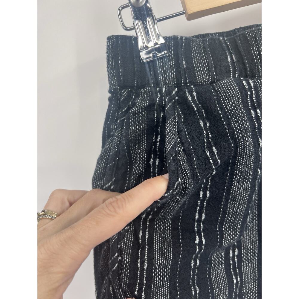 Madewell Black Grey Stripe Woven Linen Bland Shorts XS Pull On - Picture 4 of 7